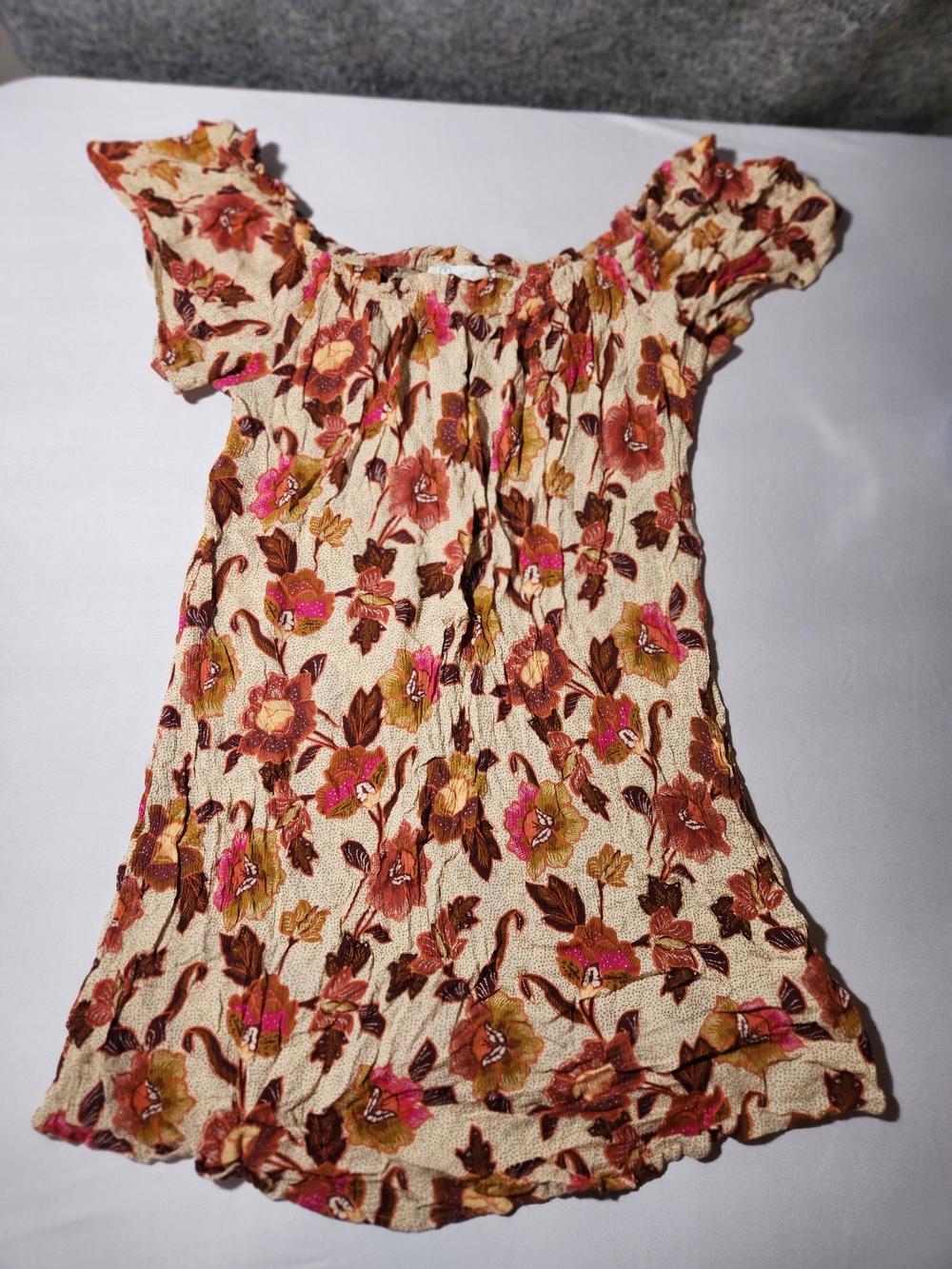 Women's Floral Print off-the-Shoulder Shirt Size 6
